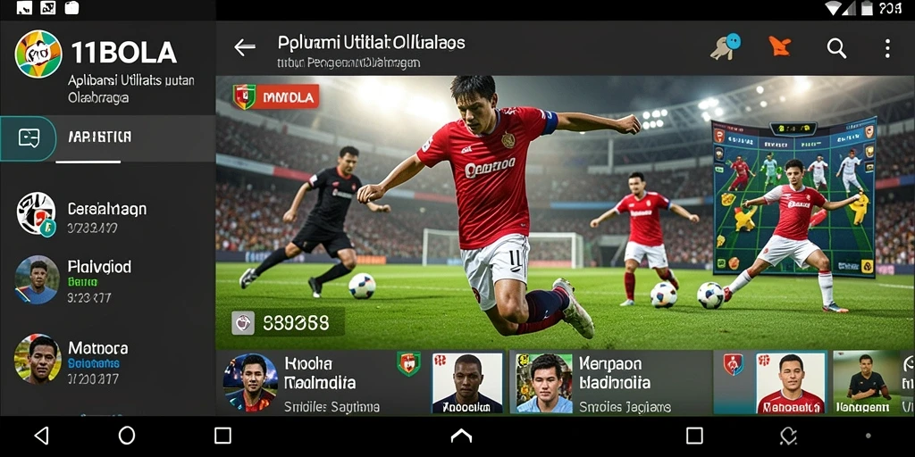 Tampilan utama 11BOLA menampilkan berita dan jadwal pertandingan olahraga.