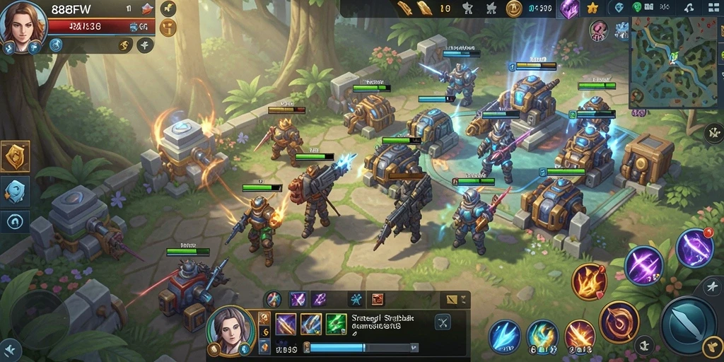 Tampilan gameplay mendebarkan dan strategi dari 888FW.