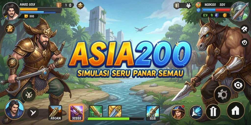 Screenshot dari gameplay ASIA200 yang menunjukkan dunia simulasi yang hidup.