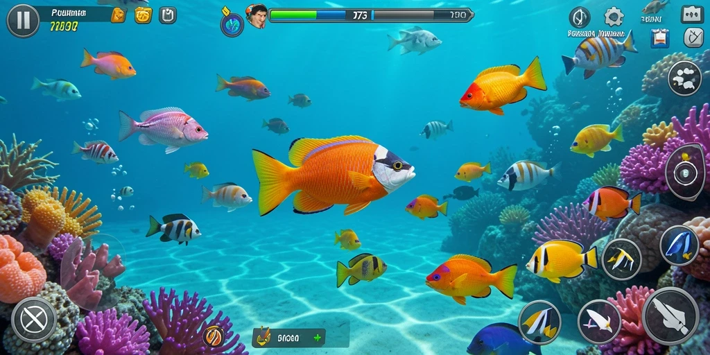 Gameplay seru D73 yang penuh aksi menembak ikan.