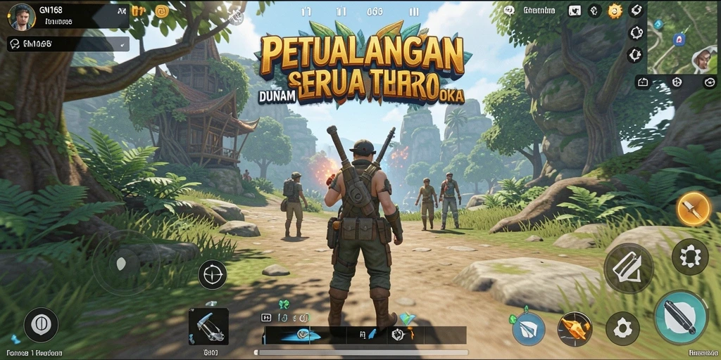 Tangkapan layar gameplay GN168 yang menampilkan eksplorasi dunia terbuka.