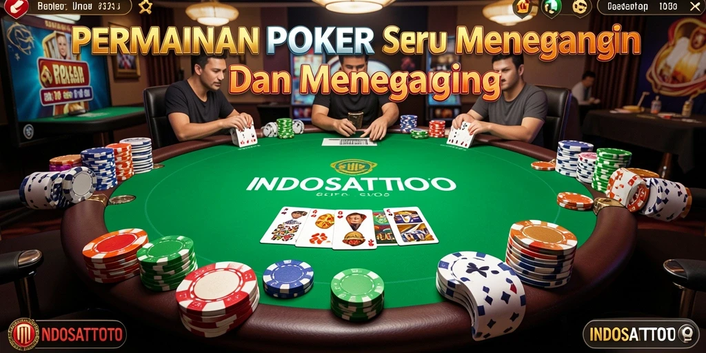 Tampilan gameplay menarik dari INDOSATTOTO dengan suasana poker yang mendebarkan.
