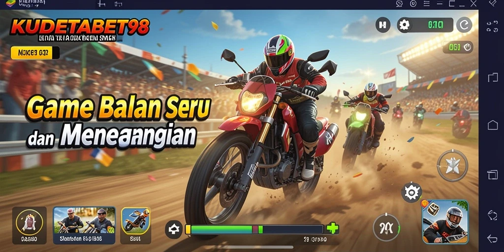 Menampilkan pengalaman gameplay balapan yang mendebarkan di KUDETABET98.