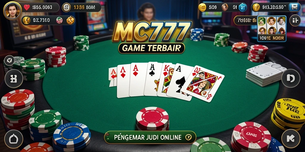 Tampilan gameplay Poker yang menantang dan mengasyikkan di MC777.
