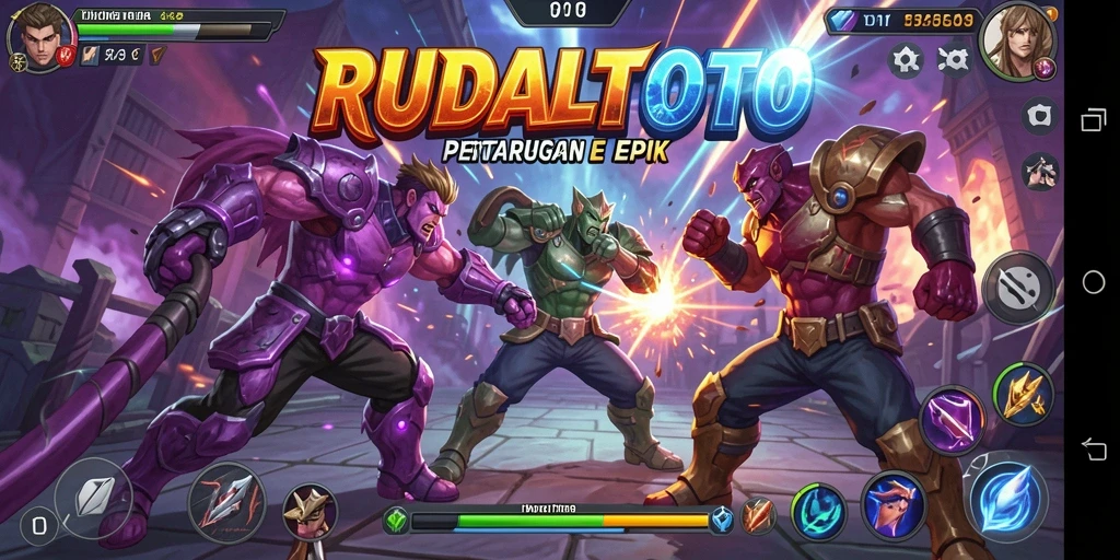 Gameplay mendebarkan RUDALTOTO dalam aksi pertarungan yang intens.