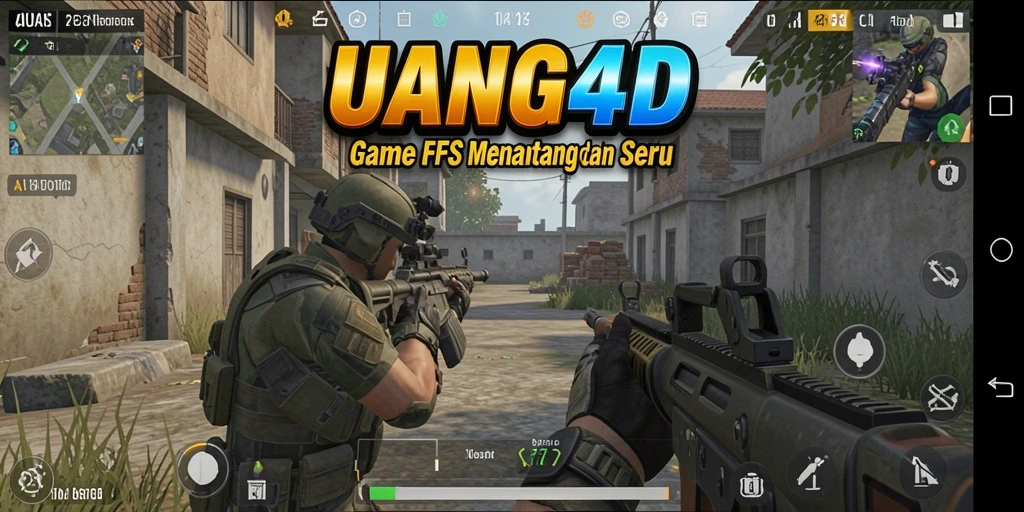 Tampilan gameplay intens dari UANG4D dengan aksi tembak-menembak.
