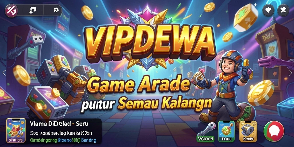 Tangkapan layar utama dari gameplay arcade VIPDEWA yang menegangkan.