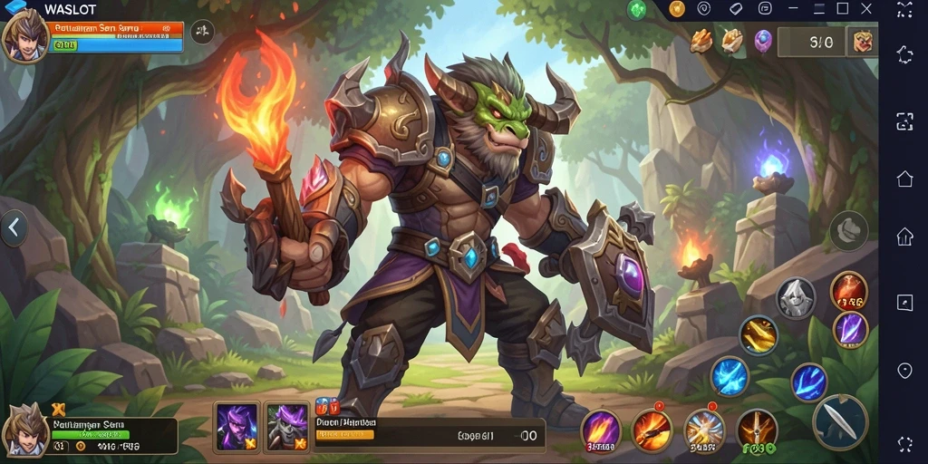 Screenshot menunjukkan pertarungan epik dengan karakter dan latar RPG yang menakjubkan.